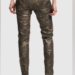 Alembika Bronze Iconic Jeans Desires Metallic Distressed 5 14/16.